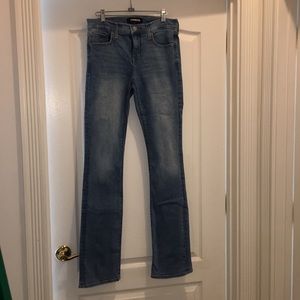 Express Mid Rise Barely Boot Super Stretch Jeans